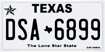 TX license plate DSA6899