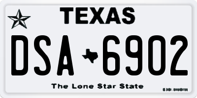 TX license plate DSA6902