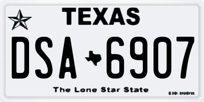 TX license plate DSA6907