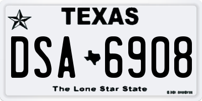 TX license plate DSA6908