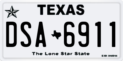 TX license plate DSA6911
