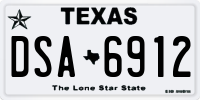 TX license plate DSA6912