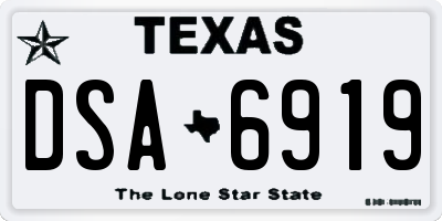 TX license plate DSA6919