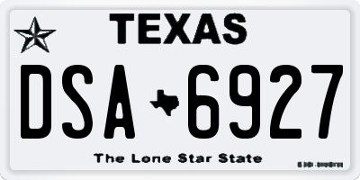 TX license plate DSA6927