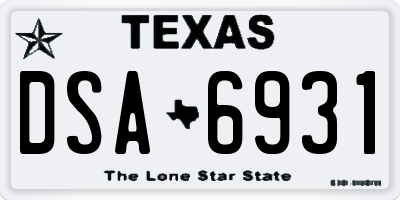 TX license plate DSA6931