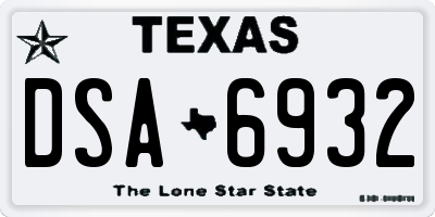 TX license plate DSA6932