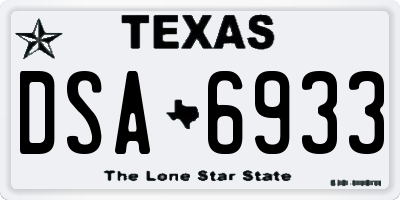 TX license plate DSA6933