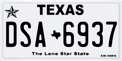 TX license plate DSA6937