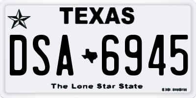 TX license plate DSA6945