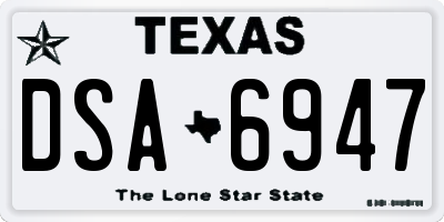 TX license plate DSA6947