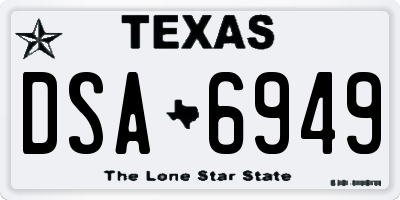 TX license plate DSA6949