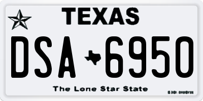 TX license plate DSA6950