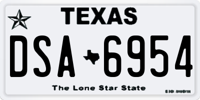 TX license plate DSA6954