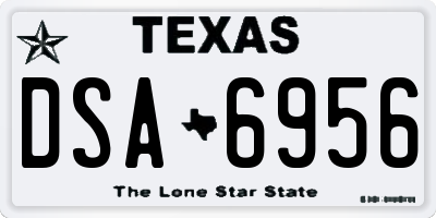 TX license plate DSA6956