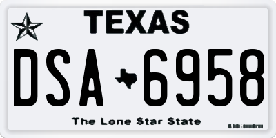 TX license plate DSA6958