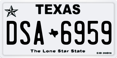 TX license plate DSA6959