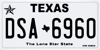 TX license plate DSA6960