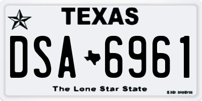 TX license plate DSA6961