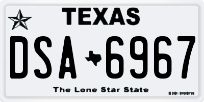 TX license plate DSA6967