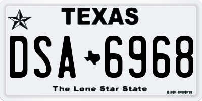 TX license plate DSA6968