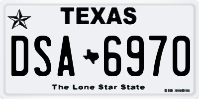 TX license plate DSA6970