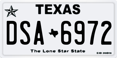 TX license plate DSA6972