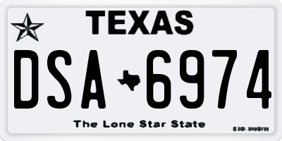 TX license plate DSA6974