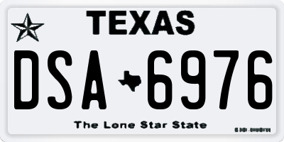 TX license plate DSA6976