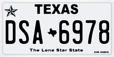 TX license plate DSA6978
