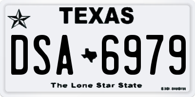 TX license plate DSA6979