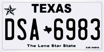 TX license plate DSA6983