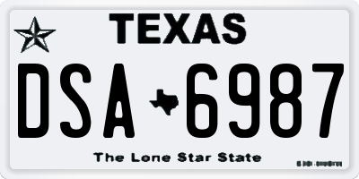 TX license plate DSA6987