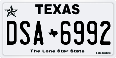 TX license plate DSA6992