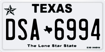 TX license plate DSA6994