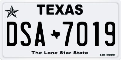 TX license plate DSA7019