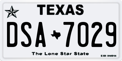 TX license plate DSA7029