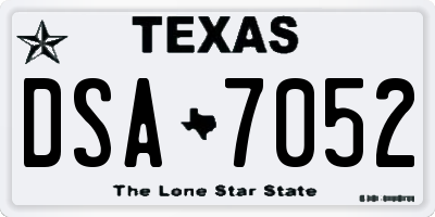 TX license plate DSA7052
