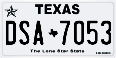 TX license plate DSA7053