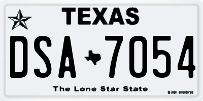 TX license plate DSA7054