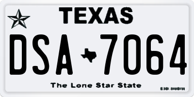 TX license plate DSA7064