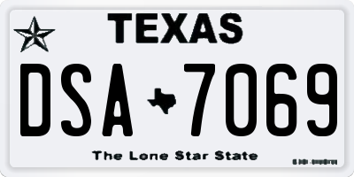 TX license plate DSA7069
