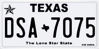 TX license plate DSA7075