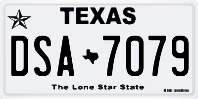 TX license plate DSA7079