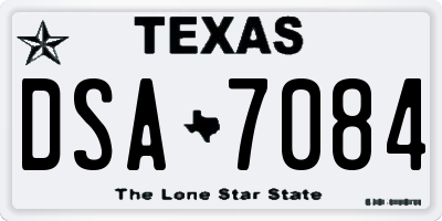 TX license plate DSA7084
