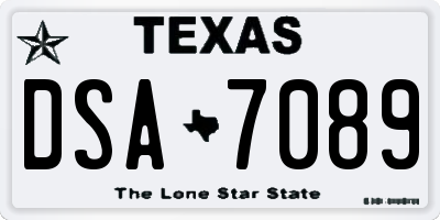 TX license plate DSA7089