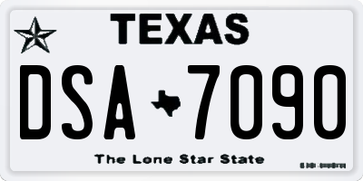 TX license plate DSA7090