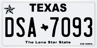 TX license plate DSA7093