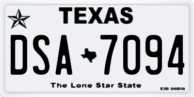 TX license plate DSA7094