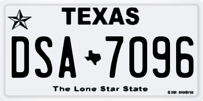 TX license plate DSA7096