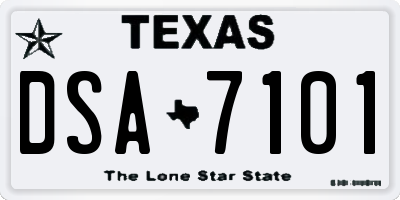 TX license plate DSA7101